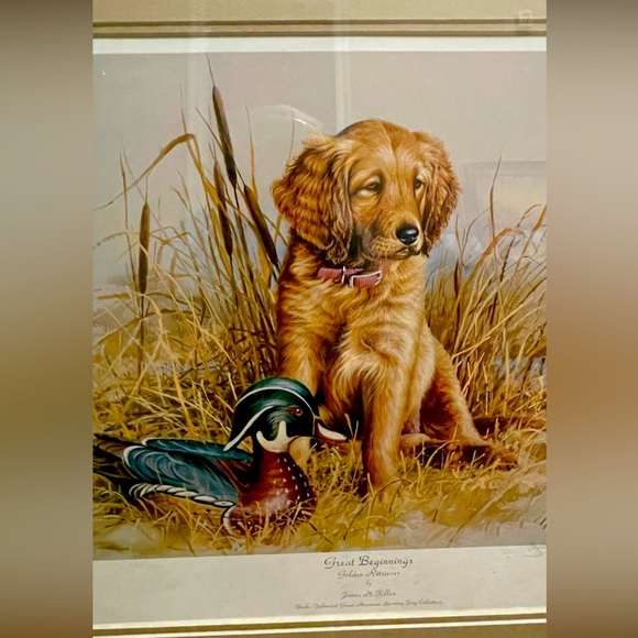 James Killen: Great Beginnings Golden Retriever Decoy Art Print-Signed Art DU - Picture 2 of 6